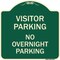 Signmission Visitor Parking Visitor Parking No Overnight Parking Heavy-Gauge Alum Sign, 18" x 18", G-1818-22726 A-DES-G-1818-22726 - alternate 1